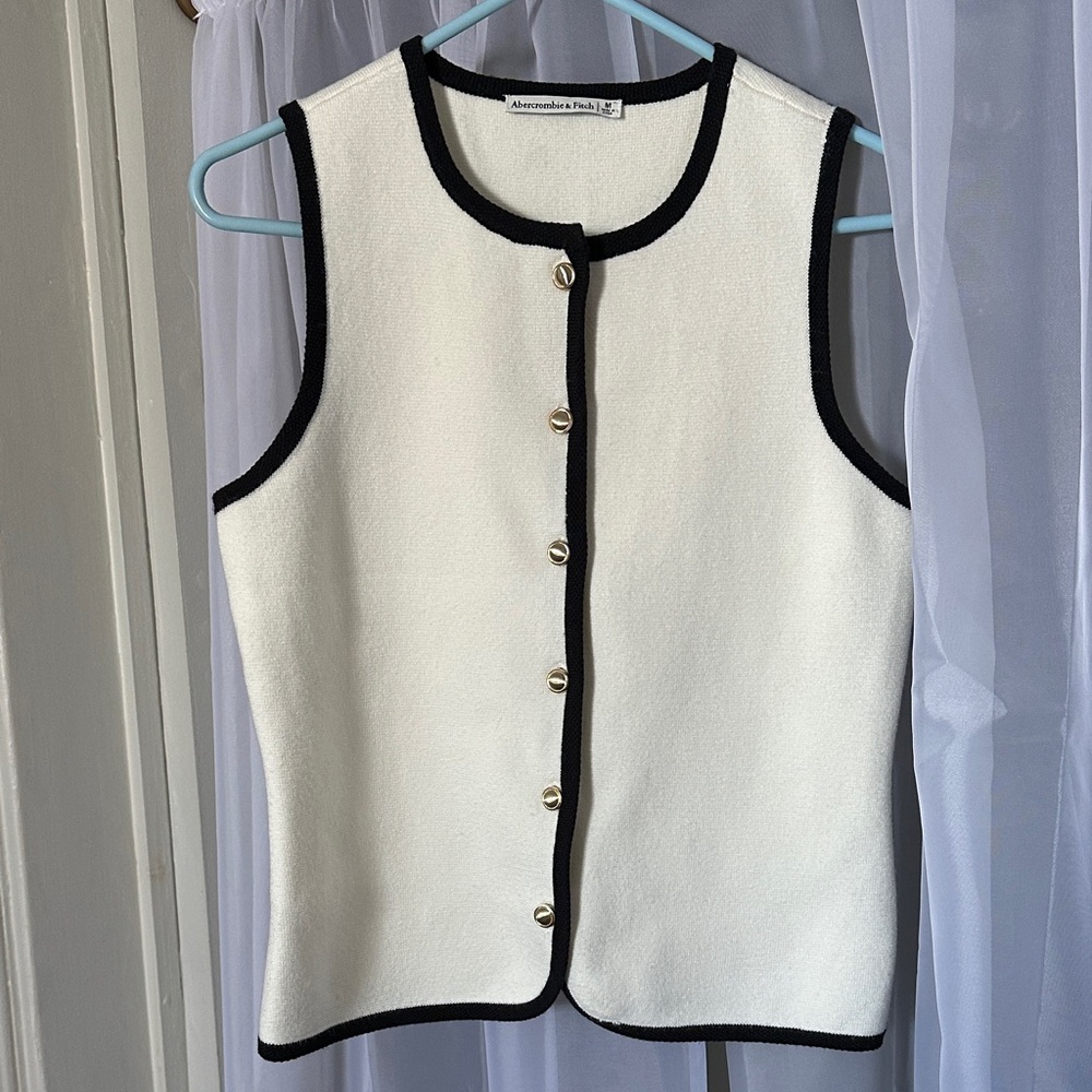 Abercrombie & Fitch White and Black Tank Top